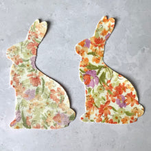 Load image into Gallery viewer, Large Spring Fabric Easter Bunnies, Die Cut Fabric Bunny Rabbits