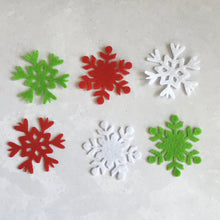 Load image into Gallery viewer, Felt Snowflakes, Die Cut Lacy Snowflakes