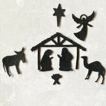 Load image into Gallery viewer, Felt Nativity Silhouettes, Felt Die Cut Christmas Nativity