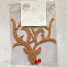 Load image into Gallery viewer, 4x Extra Large Felt Rudolph with Shiny Button nose