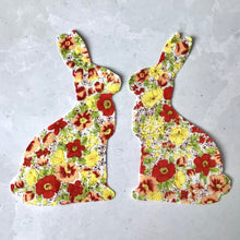 Load image into Gallery viewer, Large Spring Fabric Easter Bunnies, Die Cut Fabric Bunny Rabbits