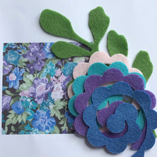 Load image into Gallery viewer, Regency Felt Flower Kit, Felt 3D Roll Up flowers, Die cut felt flowers