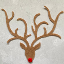 Load image into Gallery viewer, 4x Extra Large Felt Rudolph with Shiny Button nose