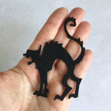 Load image into Gallery viewer, Felt Halloween Raven and Cat Die Cuts, Handmade Embellishments