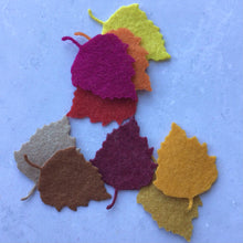 Load image into Gallery viewer, Small Autumn Felt Silver Birch Leaves, Die cut silver birch leaves, Felt Autumn Leaves