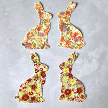 Load image into Gallery viewer, Large Spring Fabric Easter Bunnies, Die Cut Fabric Bunny Rabbits