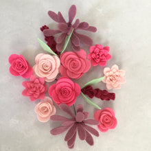 Load image into Gallery viewer, Shades of Pink Felt Flower Kit, Die cut felt flowers