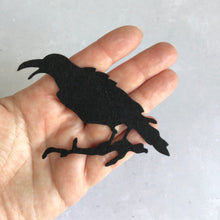 Load image into Gallery viewer, Felt Halloween Raven and Cat Die Cuts, Handmade Embellishments
