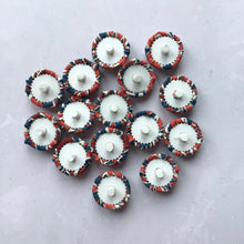 Load image into Gallery viewer, Union Jack Buttons, fabric covered buttons, London, Union Jack, King Charles, Great Britain flag, handmade buttons, buttons