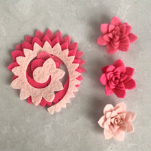 Load image into Gallery viewer, Shades of Pink Felt Flower Kit, Die cut felt flowers