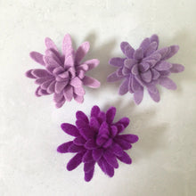 Load image into Gallery viewer, Lilac Felt Chrysanthemums, Die Cut Felt Chrysanthemum Flowers, Purple Felt Chrysanthemums