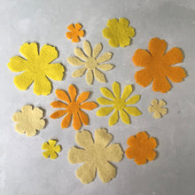 Load image into Gallery viewer, Yellow Felt Flowers, Large, Felt Die Cut Flowers