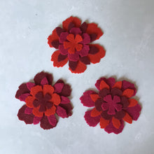 Load image into Gallery viewer, Red Felt Flowers, Large Die Cut Felt Flowers