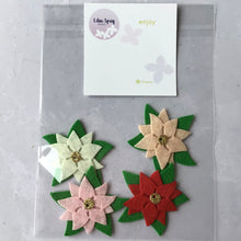 Load image into Gallery viewer, Felt Poinsettia Flowers, Die Cut Felt Poinsettias