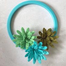 Load image into Gallery viewer, Green & Blue Felt Succulents, Felt Die Cut Succulents Flowers