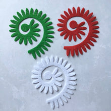Load image into Gallery viewer, Christmas Felt Chrysanthemums, Felt Die Cut Flowers, 3D Roll Up Flowers