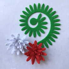 Load image into Gallery viewer, Christmas Felt Chrysanthemums, Felt Die Cut Flowers, 3D Roll Up Flowers