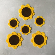 Load image into Gallery viewer, Yellow Felt Sunflowers, Large Die Cut Felt Flowers