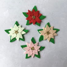 Load image into Gallery viewer, Felt Poinsettia Flowers, Die Cut Felt Poinsettias