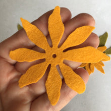 Load image into Gallery viewer, Felt Black Eyed Susan Flowers, Large, Die Cut Felt Flowers
