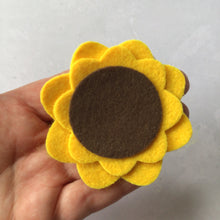 Load image into Gallery viewer, Yellow Felt Sunflowers, Large Die Cut Felt Flowers