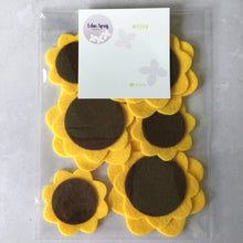 Load image into Gallery viewer, Yellow Felt Sunflowers, Large Die Cut Felt Flowers