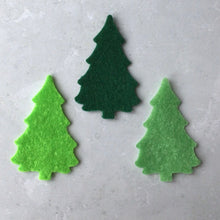 Load image into Gallery viewer, Green Felt Trees, Medium Sized Trees, Die Cut Felt Trees, Felt Christmas Trees