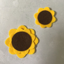 Load image into Gallery viewer, Yellow Felt Sunflowers, Large Die Cut Felt Flowers