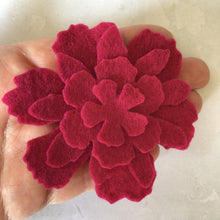 Load image into Gallery viewer, Red Felt Flowers, Large Die Cut Felt Flowers