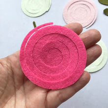 Load image into Gallery viewer, Pink Felt Ranunculus Flowers, Felt Die Cut Flowers