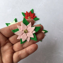 Load image into Gallery viewer, Felt Poinsettia Flowers, Die Cut Felt Poinsettias