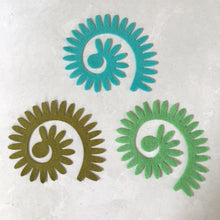 Load image into Gallery viewer, Green & Blue Felt Succulents, Felt Die Cut Succulents Flowers