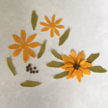 Load image into Gallery viewer, Felt Black Eyed Susan Flowers, Large, Die Cut Felt Flowers