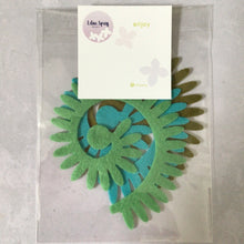 Load image into Gallery viewer, Green & Blue Felt Succulents, Felt Die Cut Succulents Flowers