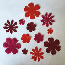 Load image into Gallery viewer, Red Felt Flowers, Large Die Cut Felt Flowers
