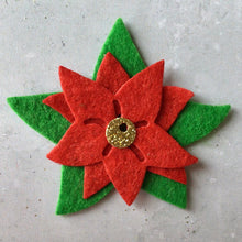Load image into Gallery viewer, Felt Poinsettia Flowers, Die Cut Felt Poinsettias