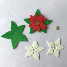 Load image into Gallery viewer, Felt Poinsettia Flowers, Die Cut Felt Poinsettias