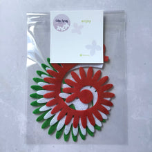 Load image into Gallery viewer, Christmas Felt Chrysanthemums, Felt Die Cut Flowers, 3D Roll Up Flowers