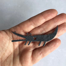 Load image into Gallery viewer, Green Felt Crocodile, felt die cut crocodiles, die cut alligator