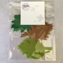 Load image into Gallery viewer, Large Green & Brown Felt Leaves, Die Cut felt leaves