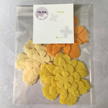 Load image into Gallery viewer, Yellow Felt Flowers, Large, Felt Die Cut Flowers