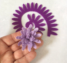 Load image into Gallery viewer, Lilac Felt Chrysanthemums, Die Cut Felt Chrysanthemum Flowers, Purple Felt Chrysanthemums
