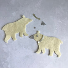 Load image into Gallery viewer, Felt Polar Bears, Die Cut Polar Bear