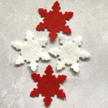 Load image into Gallery viewer, Scandi Felt Snowflakes, Die Cut Felt Snowflakes