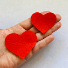 Load image into Gallery viewer, Red Felt Hearts, Multi Size Pack, Die Cut Felt Hearts