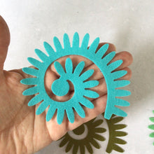 Load image into Gallery viewer, Green & Blue Felt Succulents, Felt Die Cut Succulents Flowers