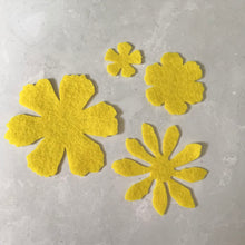 Load image into Gallery viewer, Yellow Felt Flowers, Large, Felt Die Cut Flowers