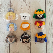 Load image into Gallery viewer, Knitted Christmas Nativity Set, Ferrero Rocher Chocolate Covers, Heirloom Nativity Set