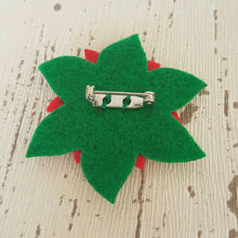 Load image into Gallery viewer, Sew Your Own Felt Poinsettia Brooch Kit, Die Cut Felt Poinsettia Kit