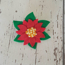 Load image into Gallery viewer, Sew Your Own Felt Poinsettia Brooch Kit, Die Cut Felt Poinsettia Kit